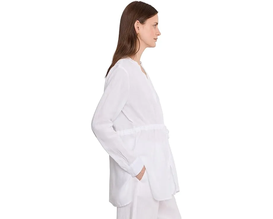 Organic Handkerchief Linen Long Shirt With Drawstrng