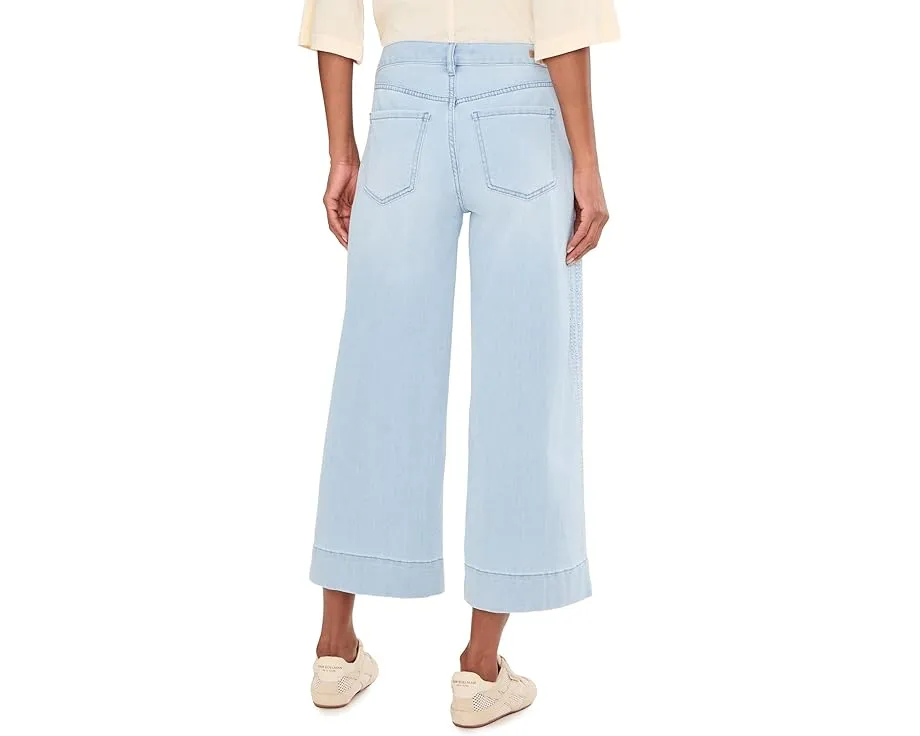 Широкие кроп джинсы Liverpool Los Angeles Stride 66 см с вышивкой по боковому шву