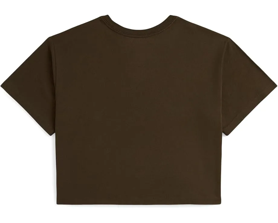 Хлопковая футболка Boxy с гербом Polo Ralph Lauren Kids для старших детей