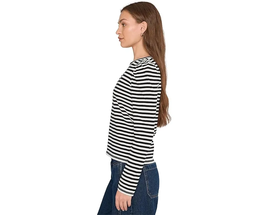 Футболка Madewell Easy Puff Sleeve с длинными рукавами и полосками