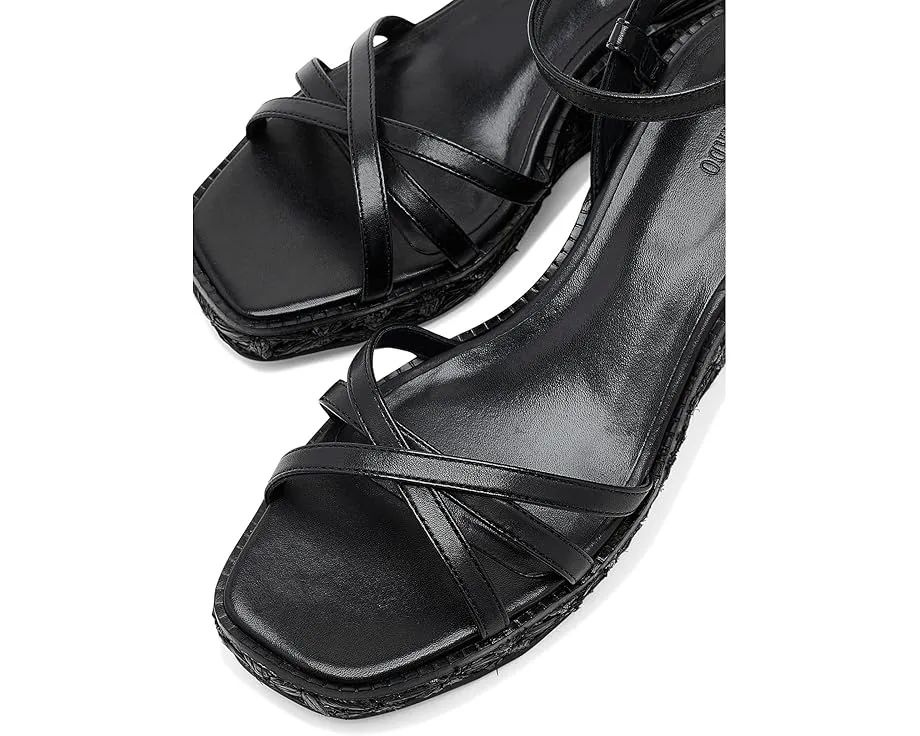 Босоножки Bernardo Cairo на платформе с плетением из рафии