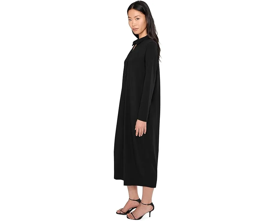 Stretch Jersey Knit Classic Collar Dress