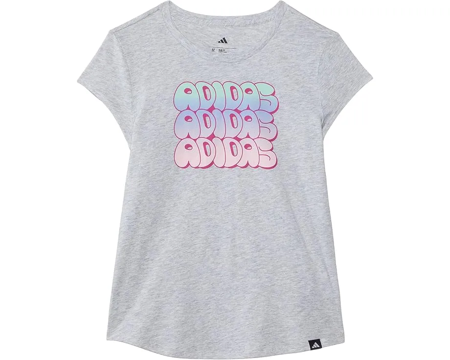 Футболка adidas Kids Cap Sleeve Heather с коротким рукавом и принтом