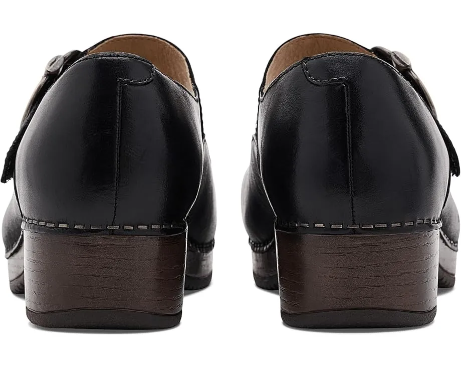 Dansko сабо Bonny Mary Jane из черной кожи с ремешком