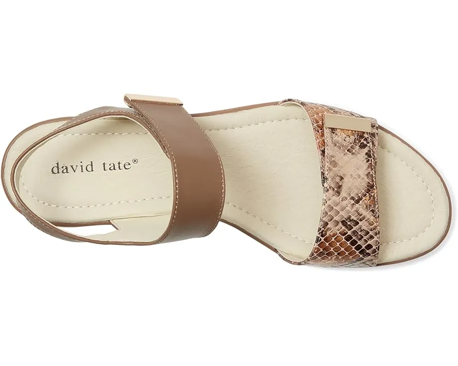 Сандалии David Tate Civic на платформе с ремешками на липучке и принтом