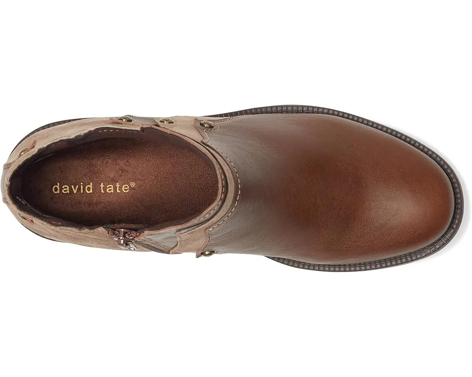 Ботильоны Spike из комбинации кожи и замши с декоративными гвоздиками David Tate