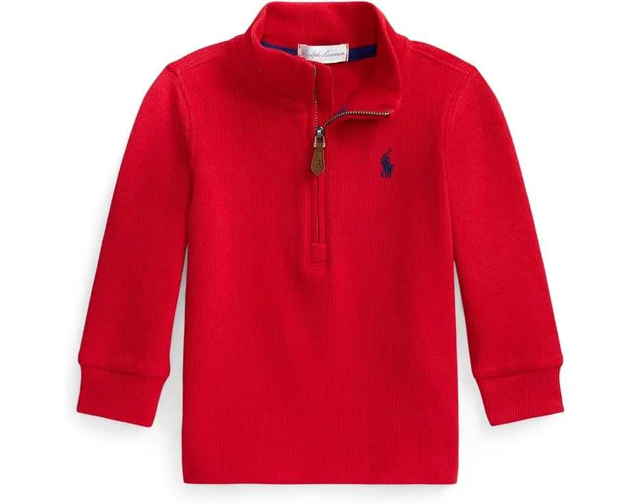 Полувер Polo Ralph Lauren Kids Estate-Rib с высоким воротником и молнией для младенцев