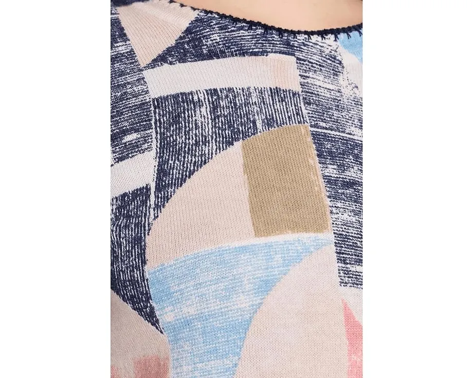 Свитер NIC+ZOE Petite Set Sail в морском стиле с контрастными манжетами