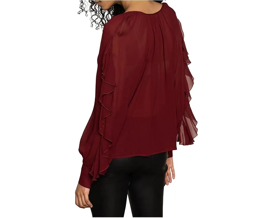 Блузка Sanctuary Harmony с воротником-стойкой и рюшами на рукавах