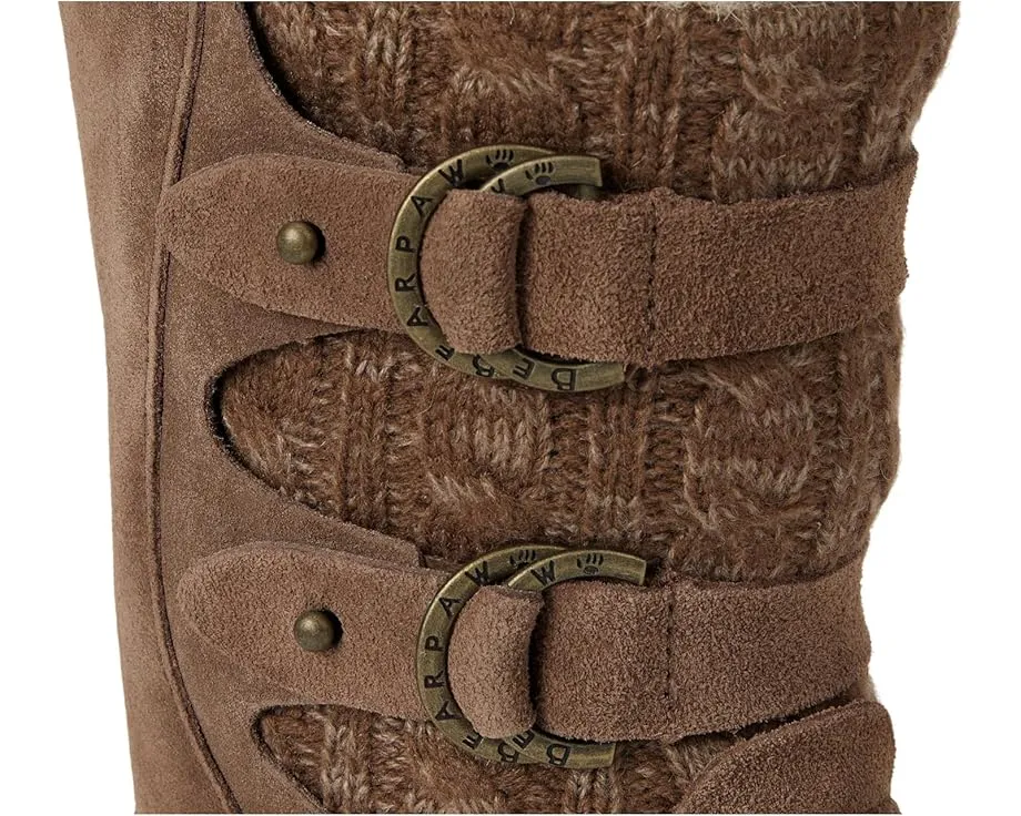 Зимние угги Bearpaw Jenni из замши с меховой отделкой и декоративной пряжкой