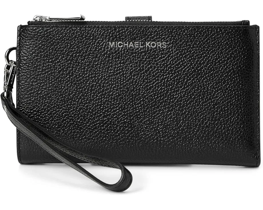 Клатч на запястье MICHAEL Michael Kors Adele Double Zip из зерненой кожи с двумя отделениями
