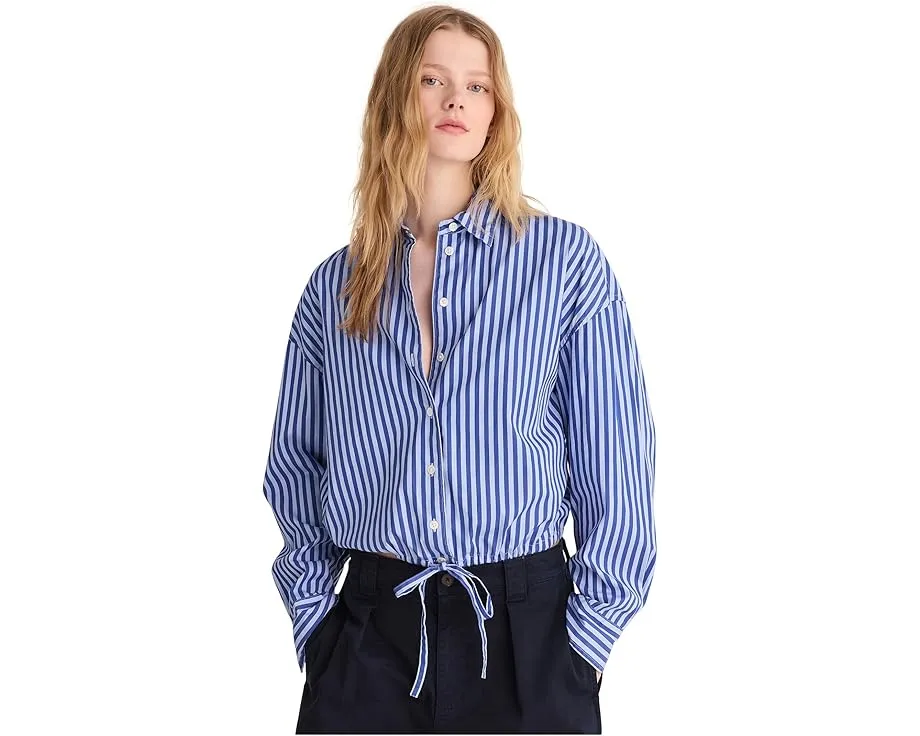 Madewell рубашка с кулиской из поплина на пуговицах