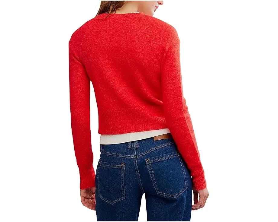 Кардиган Free People School Girl с V-образным вырезом и рельефной резинкой