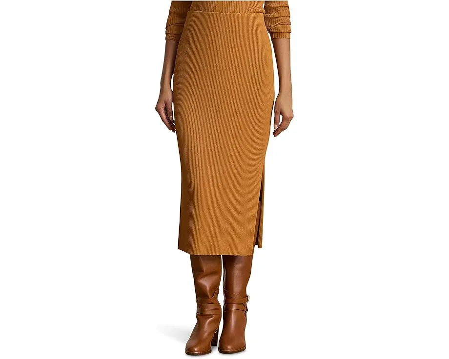 Юбка-карандаш миди Lauren Ralph Lauren с резинкой на талии и разрезом
