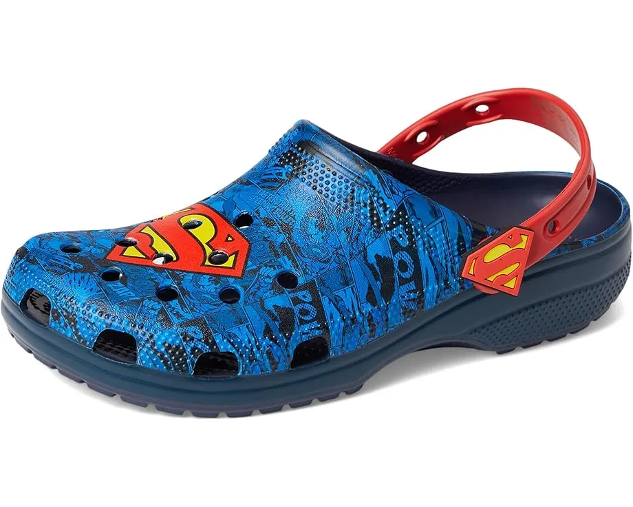Классические сабо Crocs Classic Superman с жёсткими украшениями