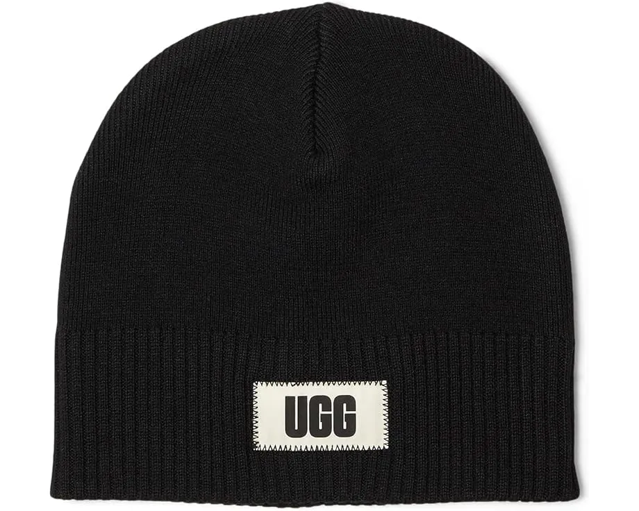 UGG облегченная шапка бини из мягкой вязки с лейблом