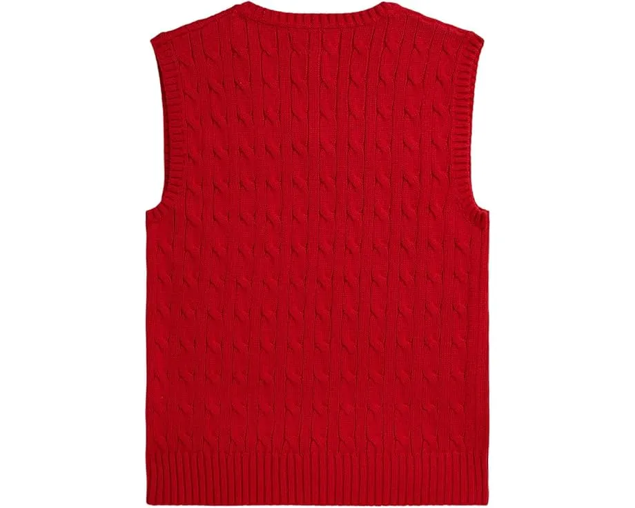 Жилет свитер с косой из хлопка Polo Ralph Lauren Kids для детей