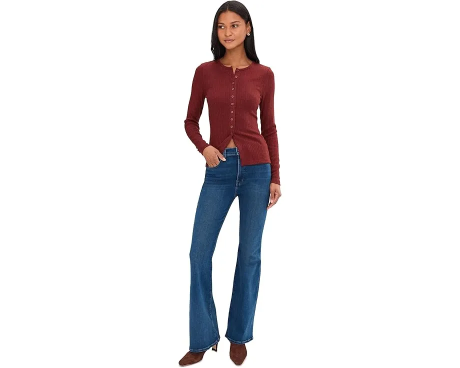 Джинсы Madewell Stretch Flare с клешем и потертостями Carville Wash на высокой талии