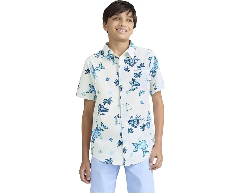 Рубашка Hurley Kids с принтом и короткими рукавами
