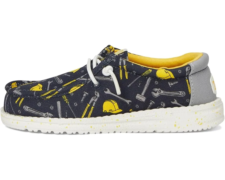 Кроссовки Wally Construction от Hey Dude Kids из текстиля с эластичными шнурками