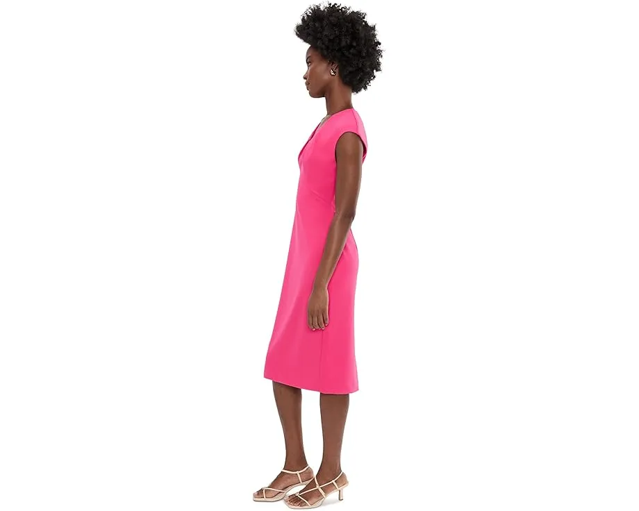 Платье Trina Turk Cap Sleeve V-Neck приталенного кроя из стрейч-крепа