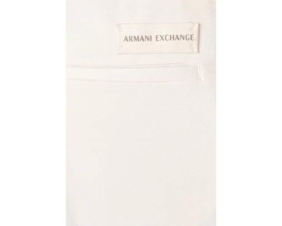 Брюки Armani Exchange из смесового хлопкового твила с эластичными манжетами и кулиской