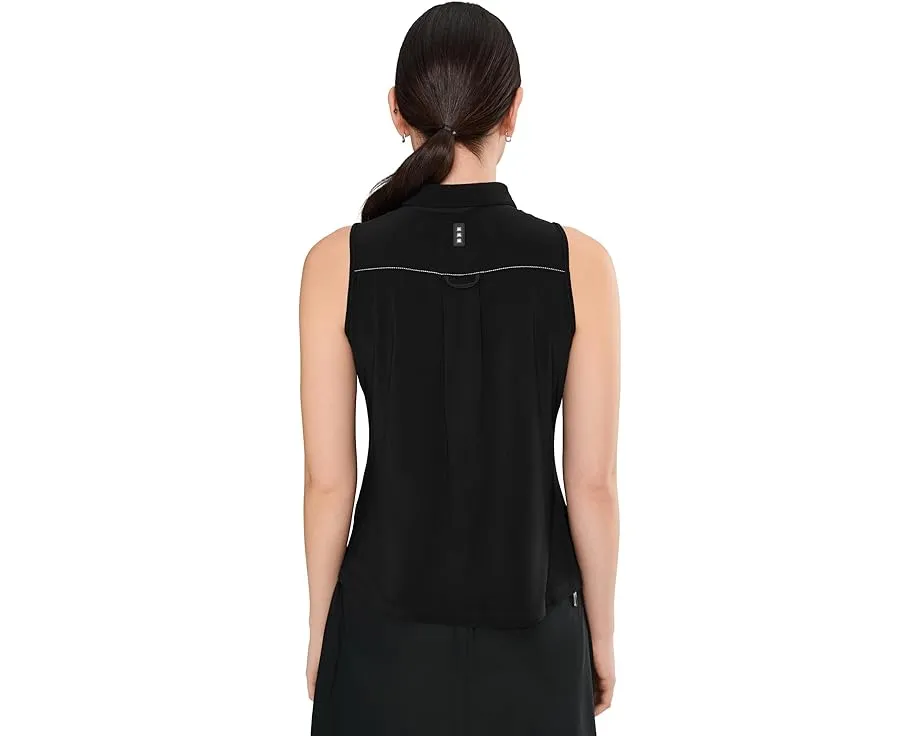 Топ Jamie Sadock без рукавов однотонный с воротником и молнией