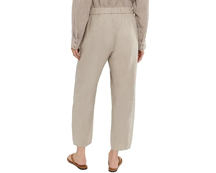 Petite Organic Linen Ankle Pleated Lantern Pants
