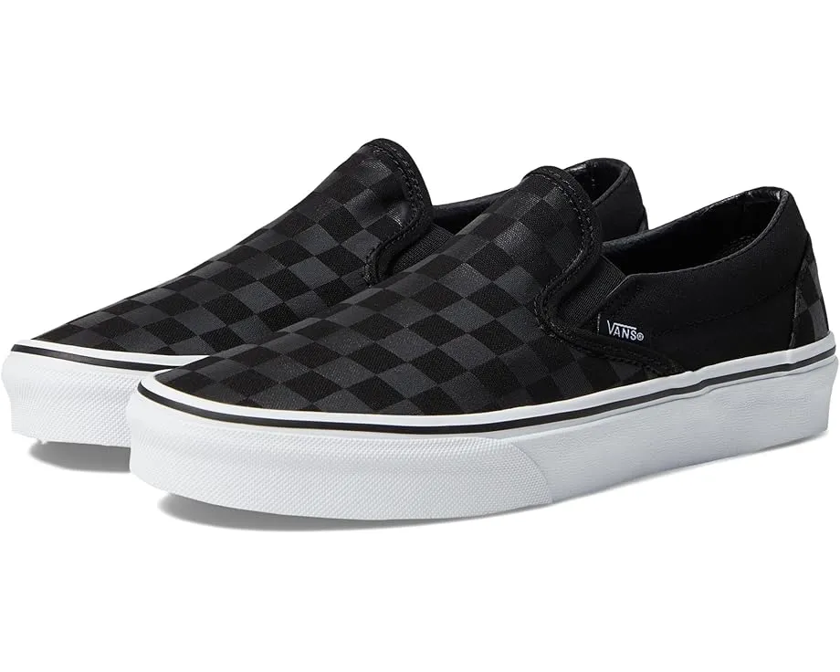 Классические слипоны Vans в клетку с текстильной стелькой и резиновой подошвой