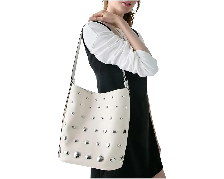 Сумка-ведро Halo из мелкозернистой кожи со стразами на плечевом ремне Kate Spade New York