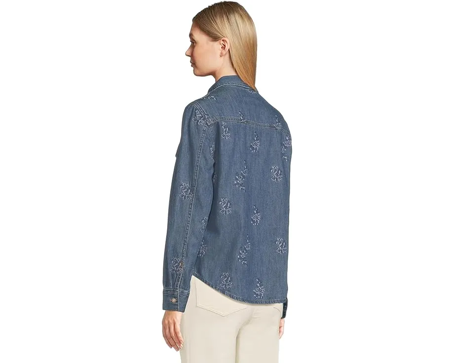 Джинсовая рубашка с длинными рукавами и вышивкой Flora Tommy Bahama