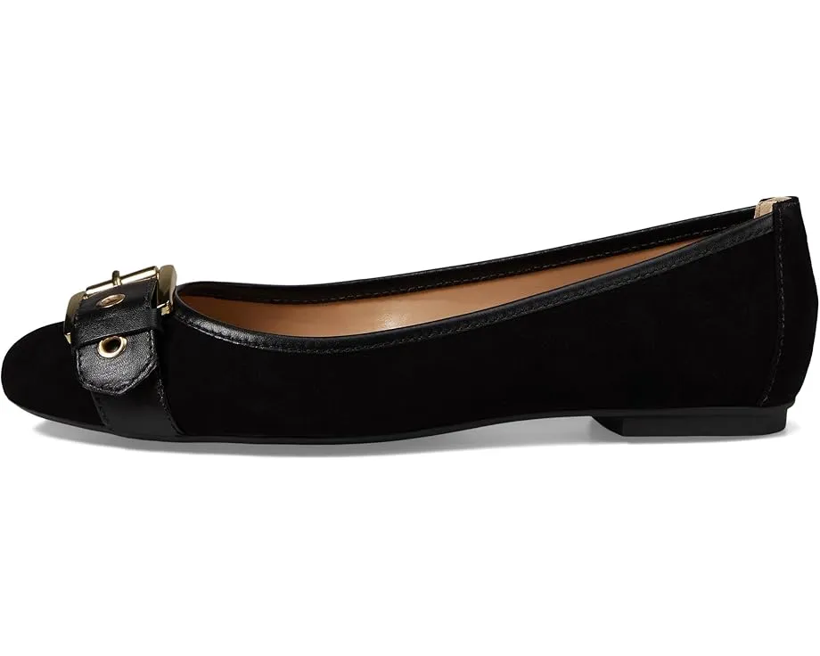 Балетки French Sole Ditto из замши с декоративной пряжкой