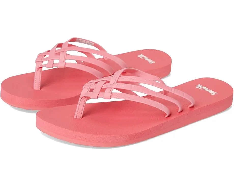 Sanuk Yoga Sandy II сланцы с несколькими ремешками и стелькой из пены с эффектом памяти