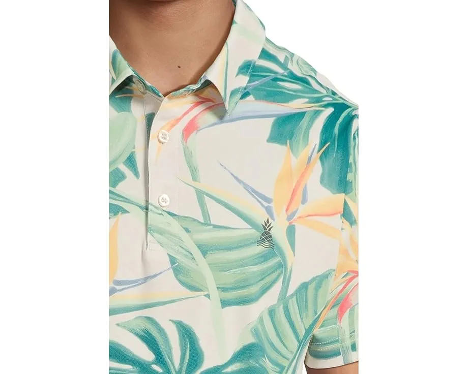 Поло Chubbies The Frond Of You из дышащей ткани с принтом листьев