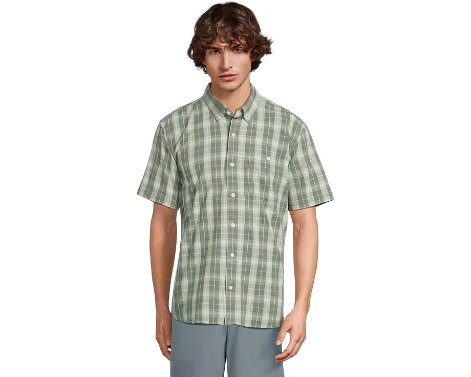Рубашка L.L.Bean Comfort Stretch Chambray в клетку с коротким рукавом