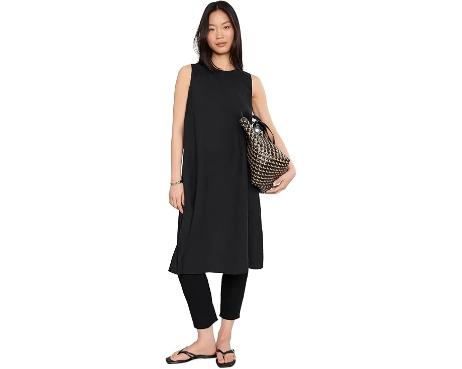 Туника миди Organic Handkerchief Linen с круглым вырезом и разрезом по бокам Eileen Fisher