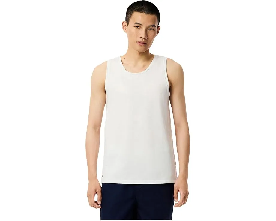 Три майки Lacoste Slim Fit из 100% хлопка с круглым вырезом и фирменным крокодилом