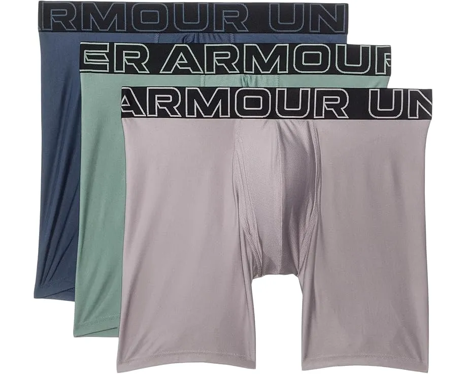 Набор из 3 боксеров Under Armour Performance Tech Solid длиной 6 дюймов (15.24 см) с четырехсторонним растяжением