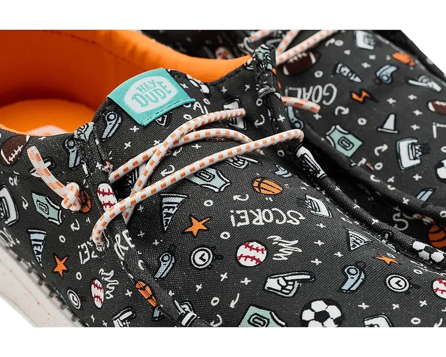 Детские кроссовки Wally Print с технологией Flex & Fold и эластичными шнурками Hey Dude