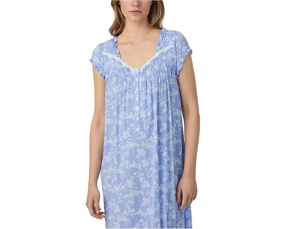 Ночная сорочка Eileen West без рукавов из модала с кружевом и бантом