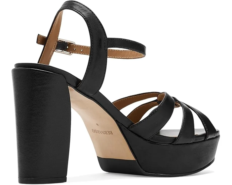 Сандалии Bernardo Vittoria с плетёным верхом на квадратном каблуке