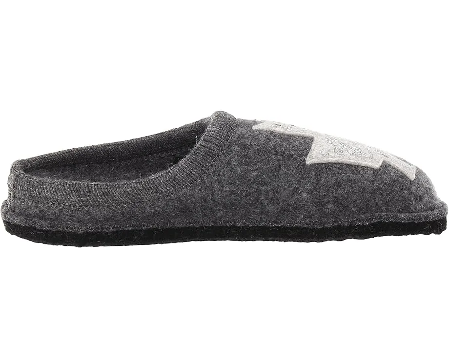 Тапочки Haflinger Lizzy из вареной шерсти с аппликацией кошки