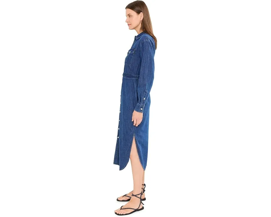 Джинсовое платье-рубашка Belted Denim Midi Lauren Ralph Lauren