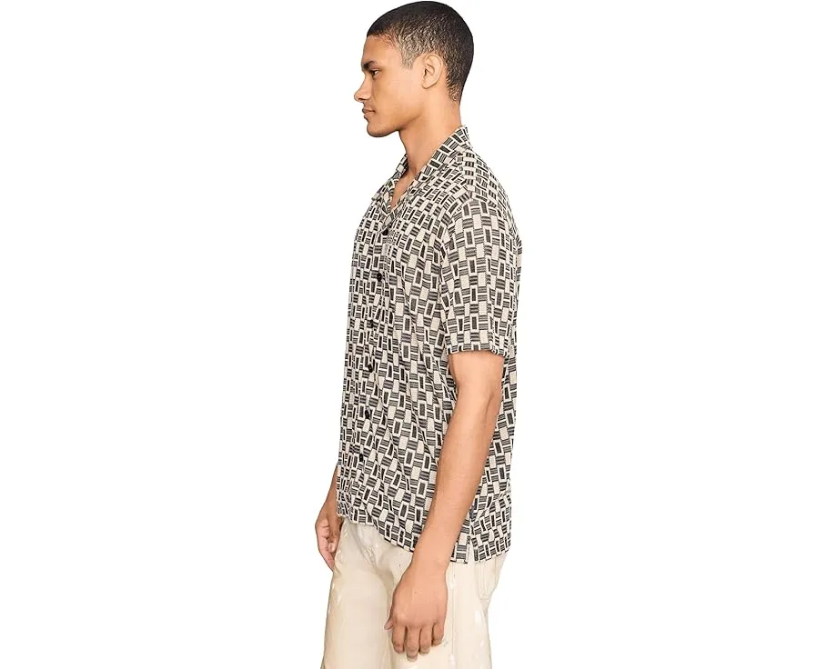 John Varvatos рубашка Sanford Camp Collar Light Khaki