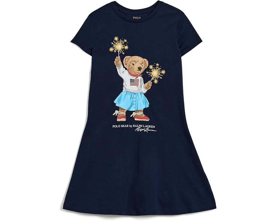 Платье Polo Ralph Lauren для детей с Polo Bear из хлопкового джерси