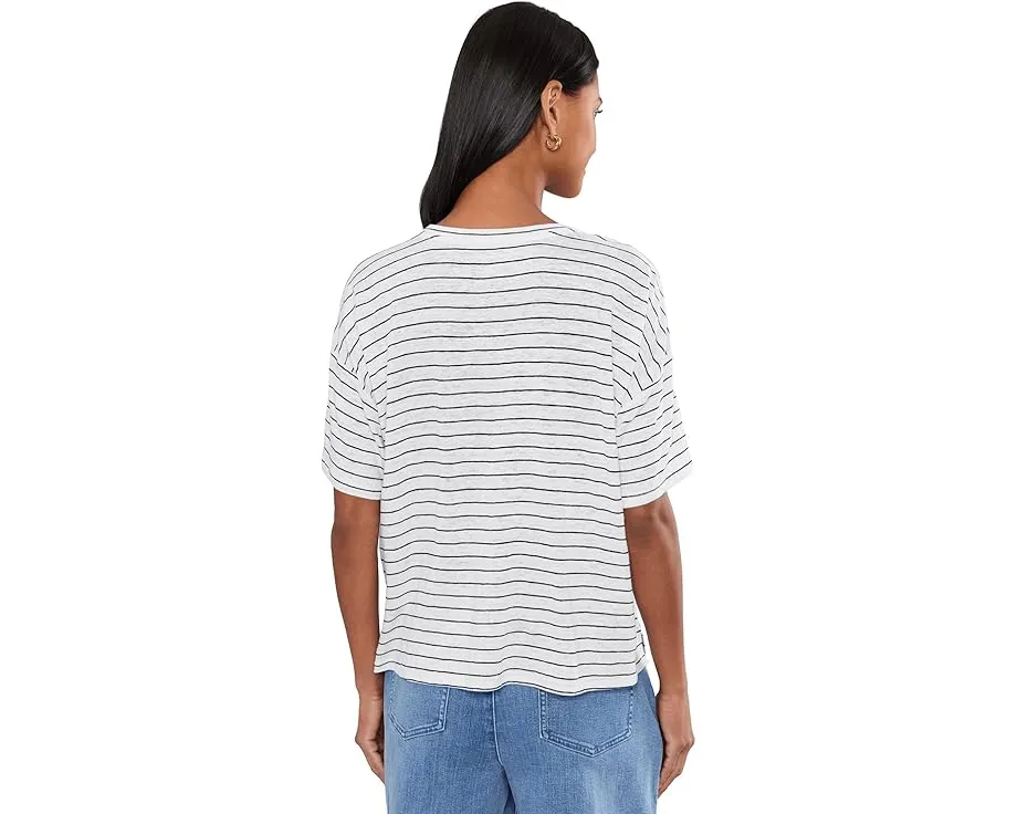 Organic Linen Jersey Stripe Crew Neck Short Sleeve Box Top