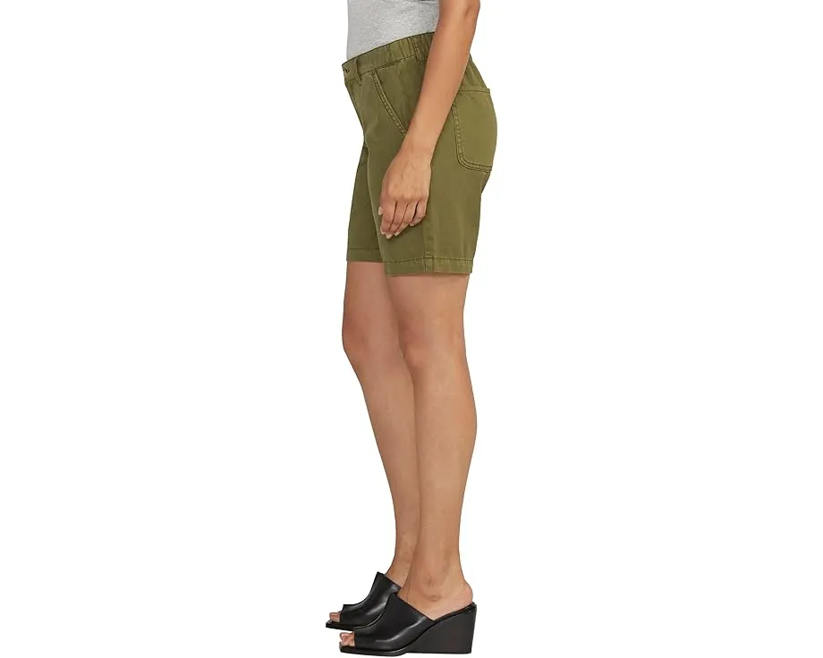 Укороченные брюки Jag Jeans Tailored Shorts из хлопка и льна с высокой посадкой