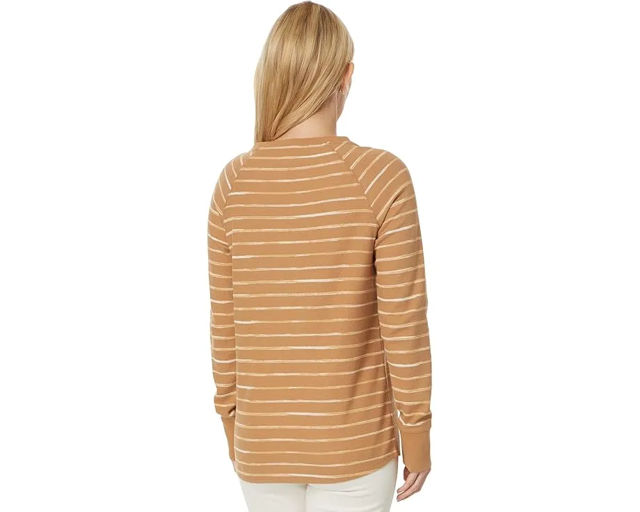 L.L.Bean Футболка Unshrinkable Mini-Waffle с длинным рукавом и полоской