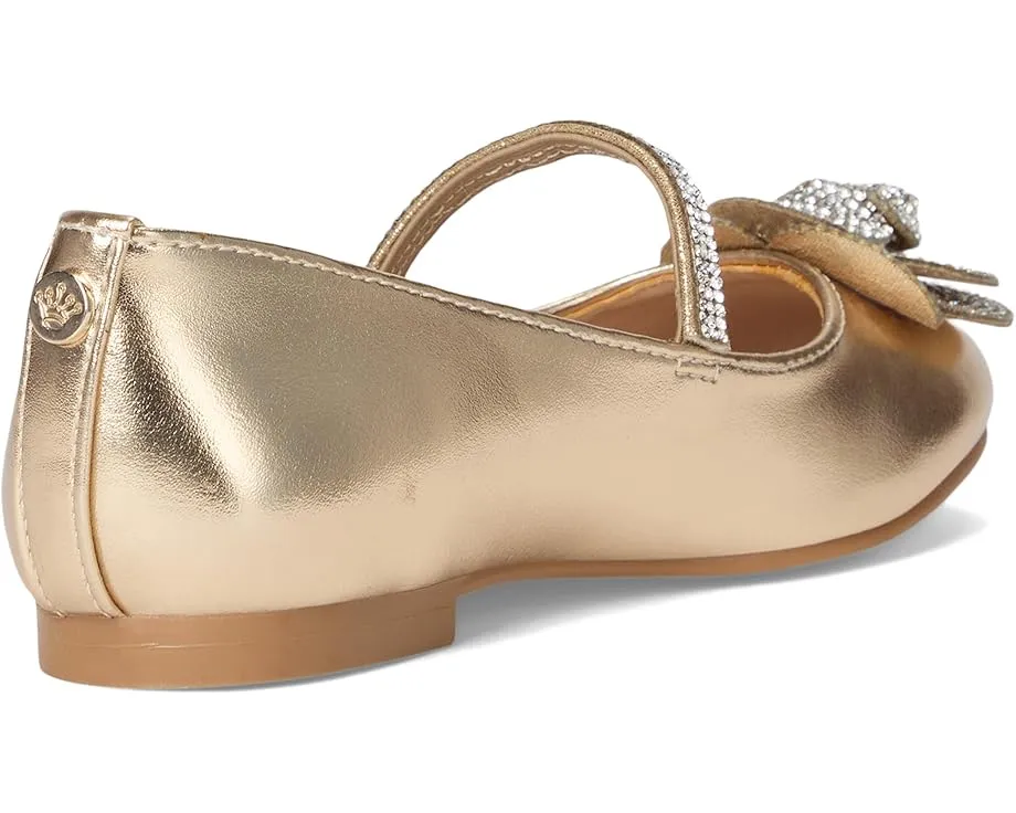 Балетки Izzy для девочек с кристаллами и цветочным декором на эластичной лямке