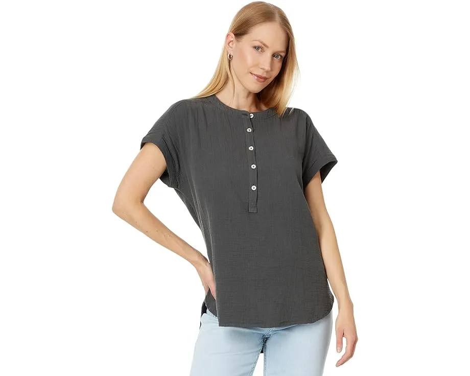 Faherty топ Dream Cotton Gauze Desmond с цветочным принтом и застежкой на пуговицы